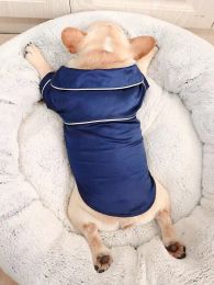 Silky Dog Pajamas (Color: Blue, size: L)