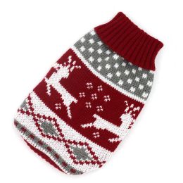 Christmas cat and dog sweaters (Color: Deer, size: L Within 1.5-2.5Kg)