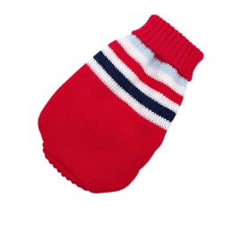 Christmas cat and dog sweaters (Color: Red Stripe, size: 3Xl Within 3.5-6.5Kg)