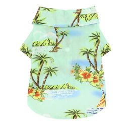 Hawaiian Style Printed Cat Clothes (Color: Blue, size: M)