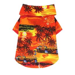 Hawaiian Style Printed Cat Clothes (Color: Red, size: Xl)