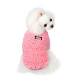 cat and dog clothes autumn and winter warm and fleece (Color: Pink, size: Xl)