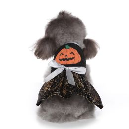 Halloween Pet Products Dog Clothes Wizard Skirt Pet Dog Clothes Bat Skirt Christmas Day (Color: Sdz126 Spider Web Ghost, size: L)