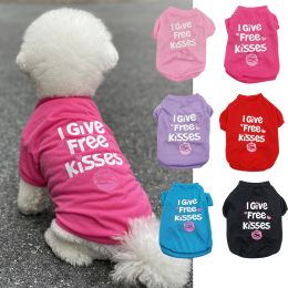 Pet Cotton Clothes for Cats and Dogs in Summer English Print Pet Dog Clothes Tank Top T-shirt in Summer (Color: Pink, size: Xs)