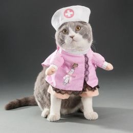 Party Clothes Funny Pet Costumes Halloween Costume Suit (Color: Nurse, size: S)